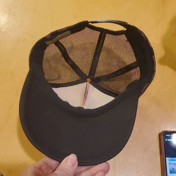 Vans Off The Wall Adjustable SnapBack Cap Black Mesh Foam Trucker Hat Palm Trees - Picture 7 of 8